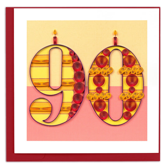 Birthday Milestone 90 Quilling Card