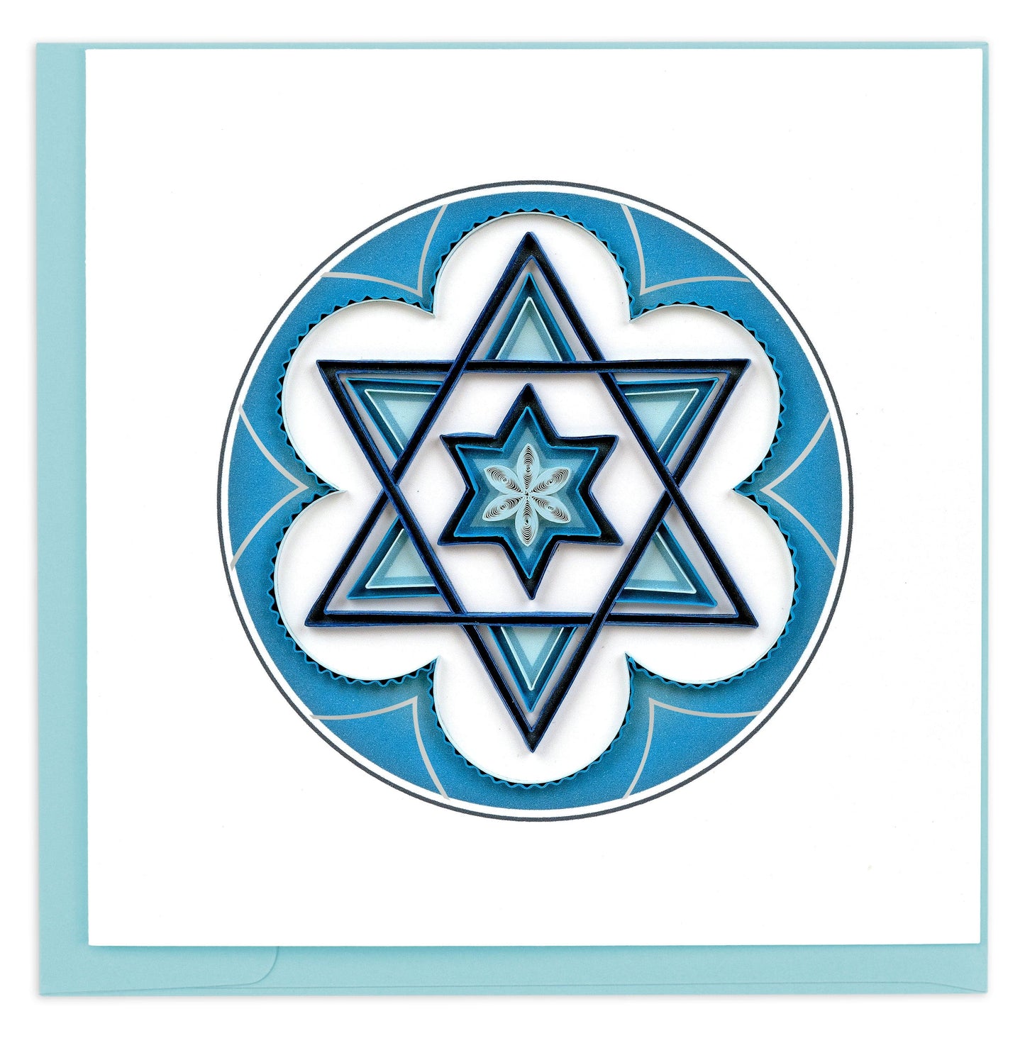 Blue Star of David Quilling Card