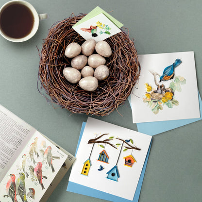 Bluebird & Babies Quilling Card