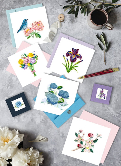 Bluebird & Peonies Quilling Card 