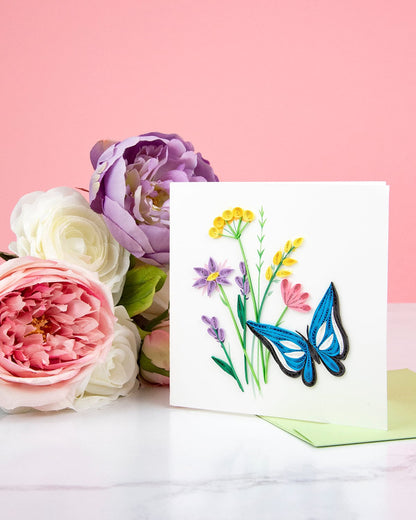 Butterfly & Wildflowers Quilling Card