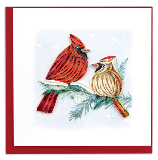 Cardinal Pair Quilling Card 