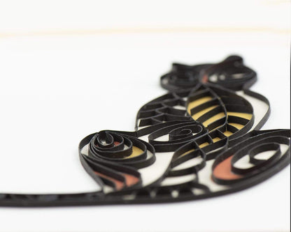 Cat Silhouette Quilling Card