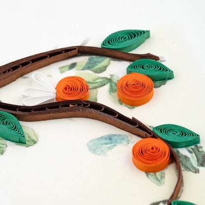 Cat & Orange Branch Quilling Card