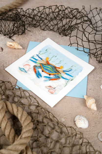 Chesapeake Blue Crab Quilling Card