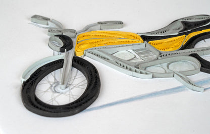 Classic Motorcycle Quilling Card