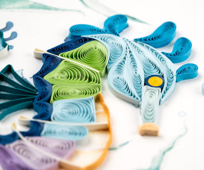 Colorful Seahorse Quilling Card