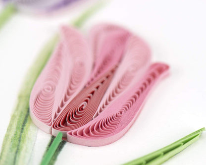 Colorful Tulips Quilling Card