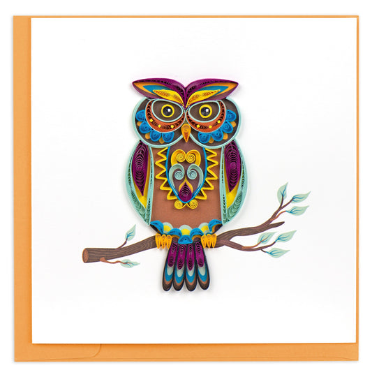 Decorative Owl Quilling Card 