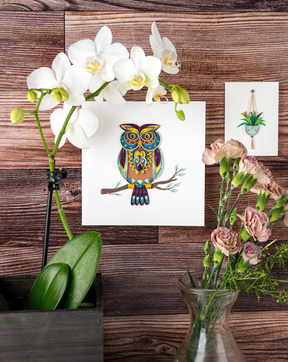 Decorative Owl Quilling Card 