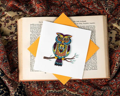 Decorative Owl Quilling Card 