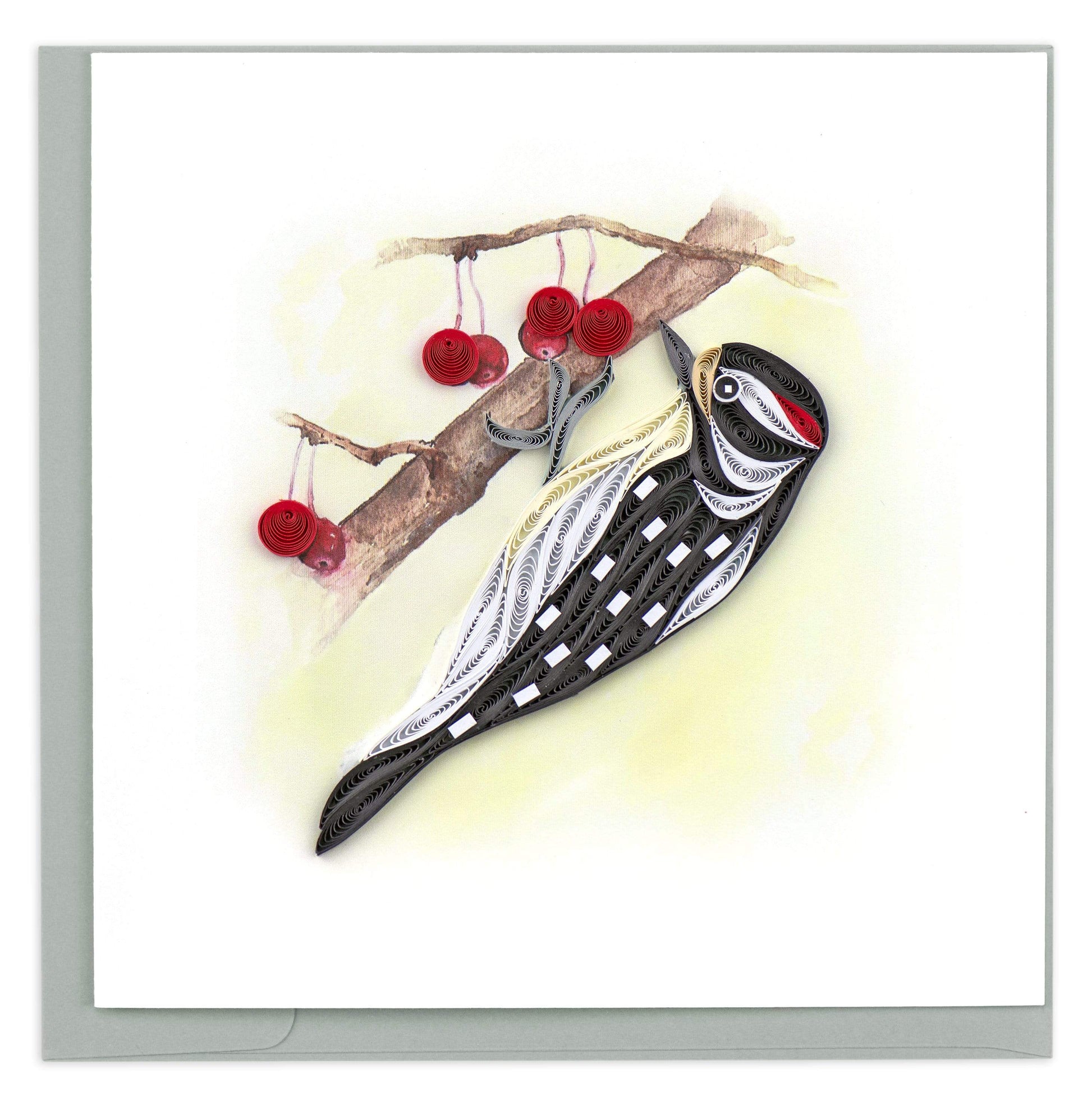 Downy Woodpecker Quilling Card 