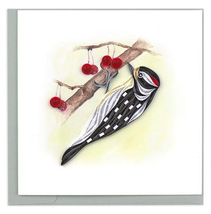 Downy Woodpecker Quilling Card 