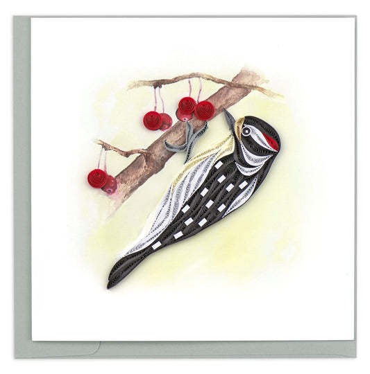 Downy Woodpecker Quilling Card 