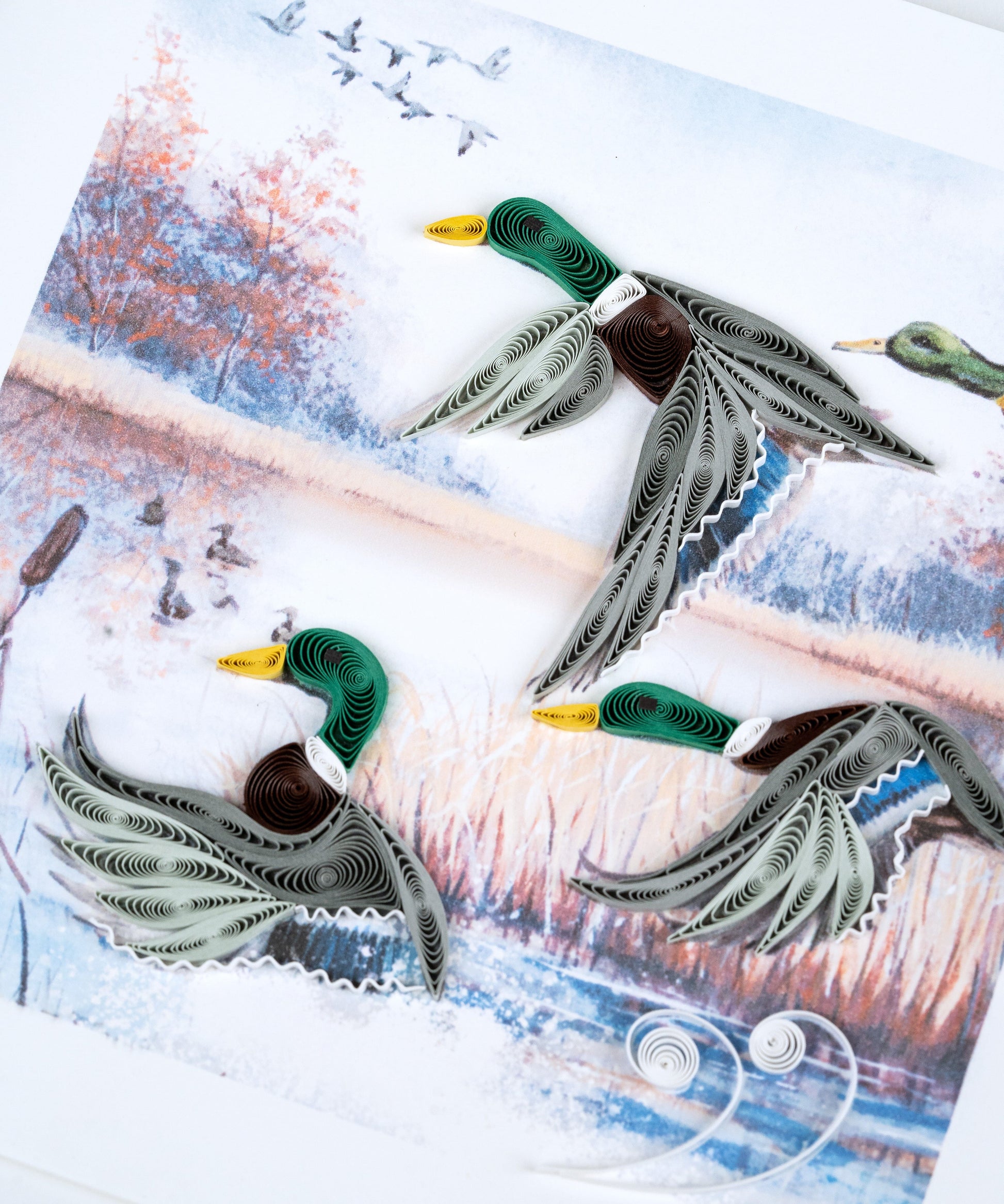 Duck Migration Quilling Card 