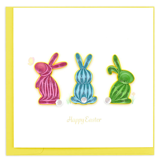 Easter Bunnies Quilling Card