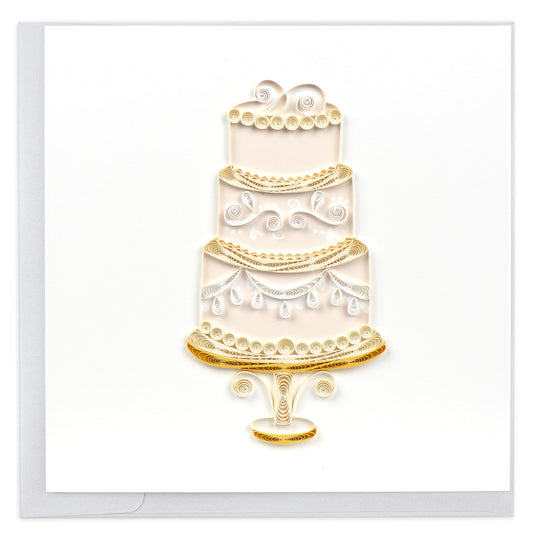Quilled Elegant Wedding Cake Greeting Card 7066287571023