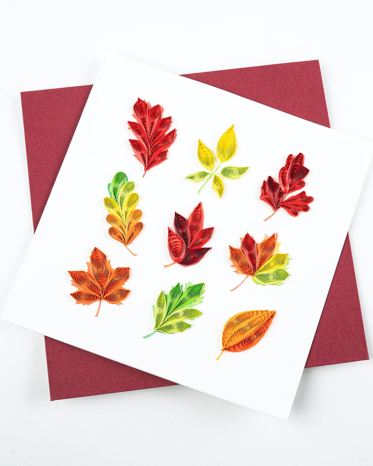 Fall Foliage Leaves Quilling Card