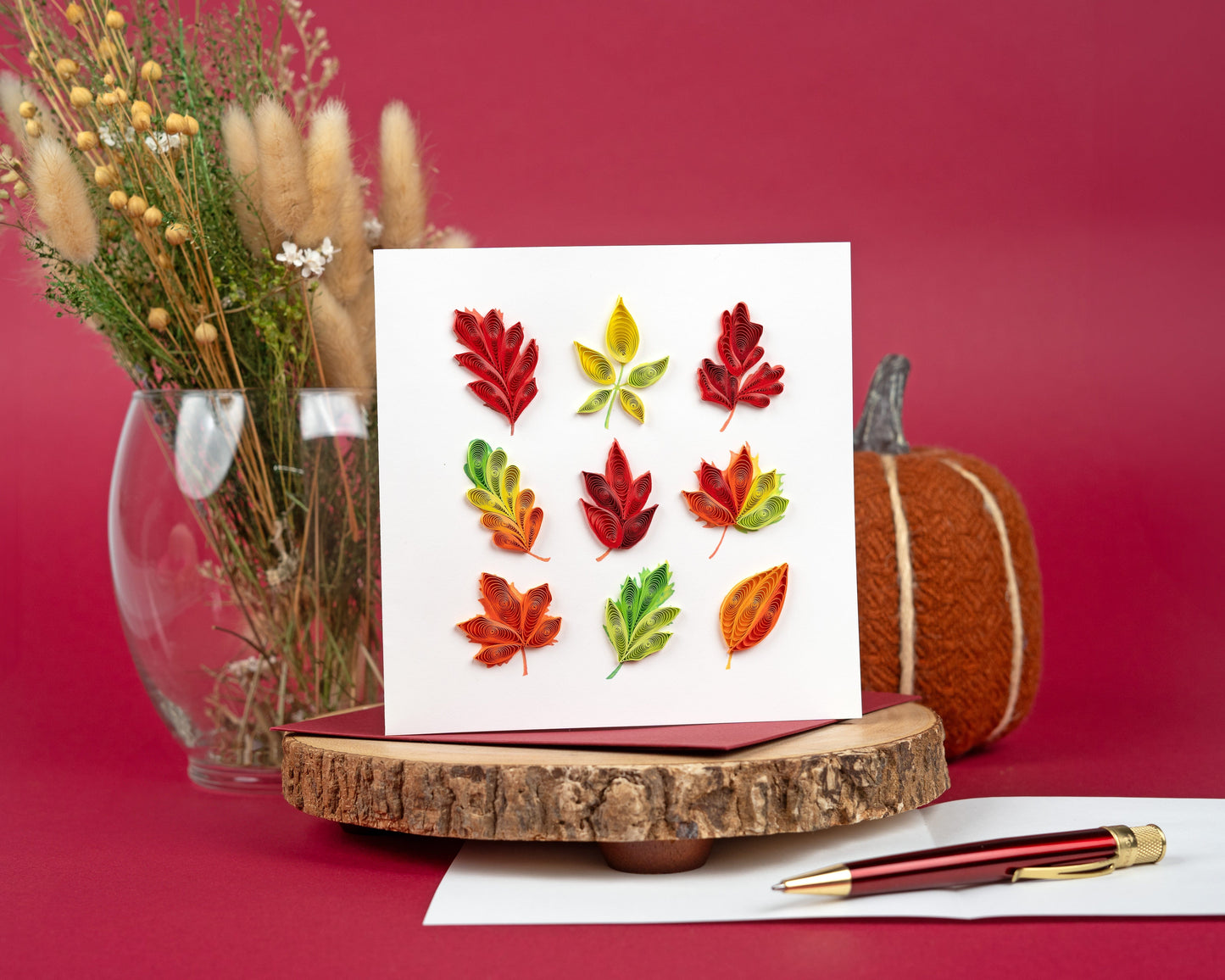 Fall Foliage Leaves Quilling Card