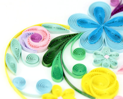 Floral Rainbow Heart Quilling Card