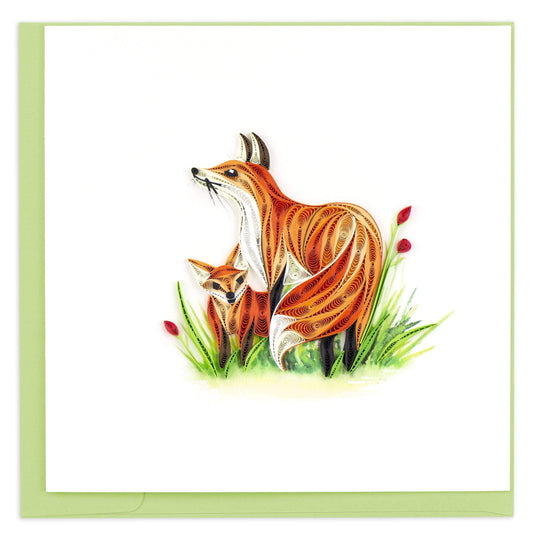 Fox & Cub Quilling Card