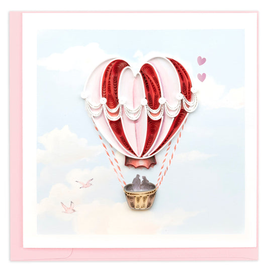 Heart Air Balloon Quilling Card