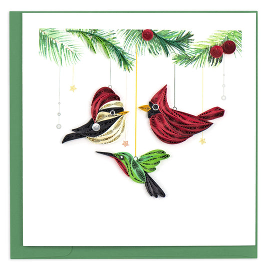 Holiday Bird Ornament Quilling Card