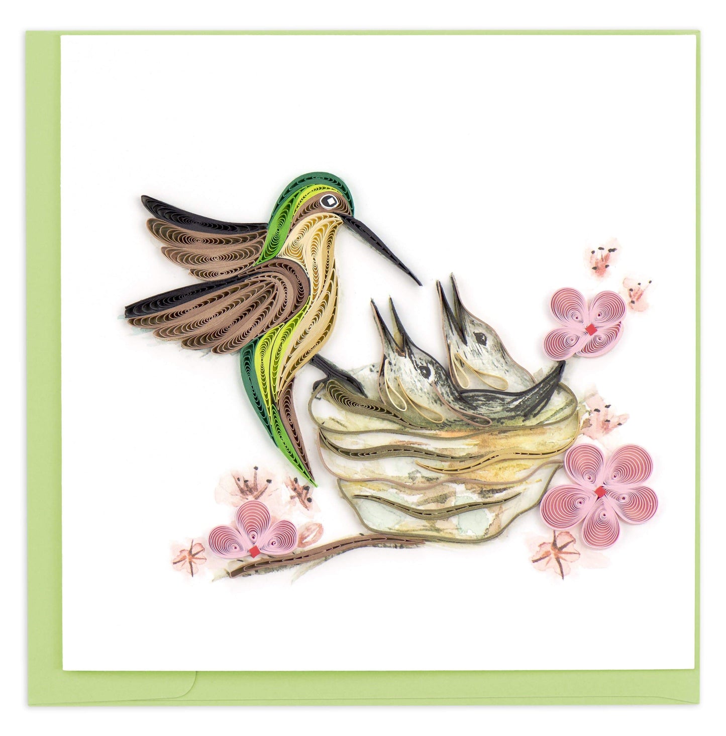Hummingbird & Babies Quilling Card