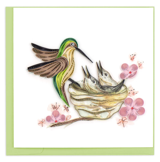Hummingbird & Babies Quilling Card