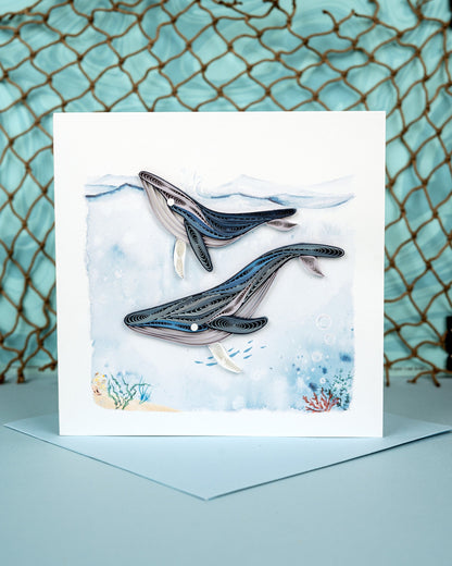 Humpback Whales Quilling Card
