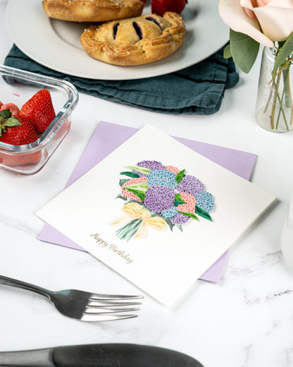 Hydrangea Bouquet Birthday Card