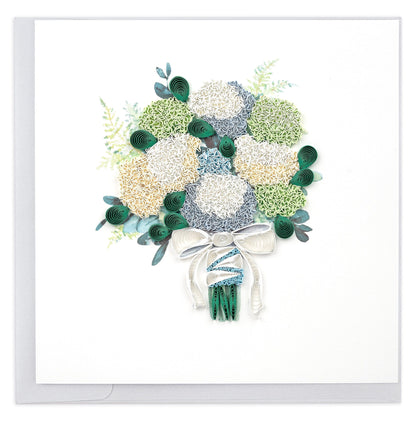 Quilled Hydrangea Wedding Bouquet Greeting Card 7625062973519