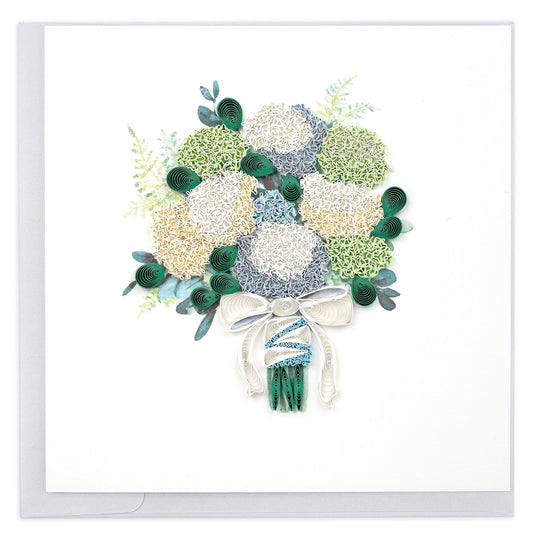 Quilled Hydrangea Wedding Bouquet Greeting Card 7625062973519