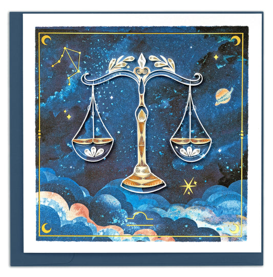 Libra Quilling Card