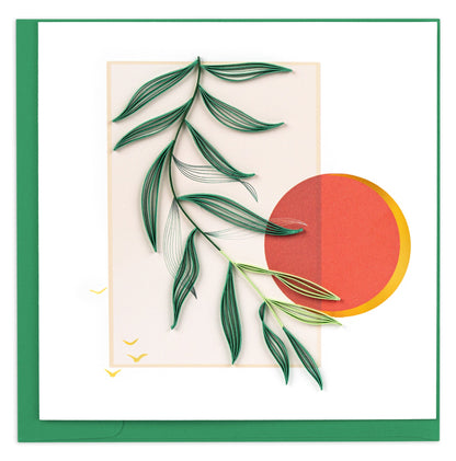 Minimalist Leaves & Sun Quilling Card