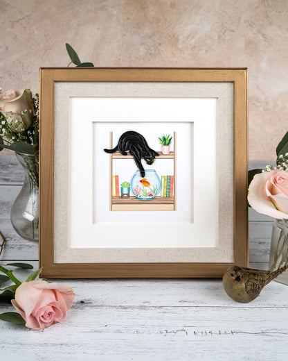 Mischievous Cat Quilling Card