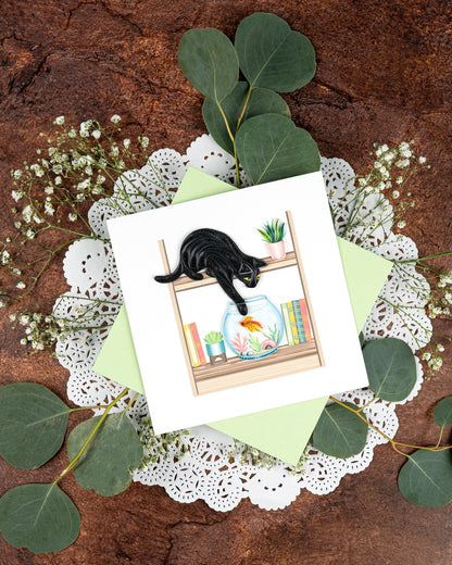 Mischievous Cat Quilling Card