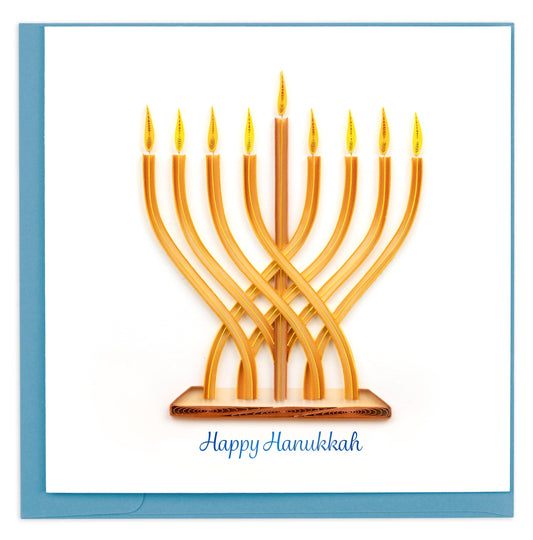Modern Menorah Hanukkah Quilling Card