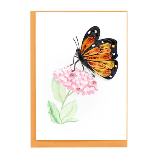 Monarch Milkweed Butterfly Gift Enclosure Quilling Card