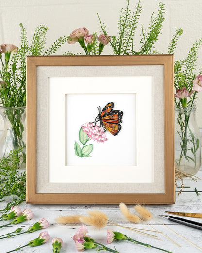 Monarch Milkweed Butterfly Quilling Card