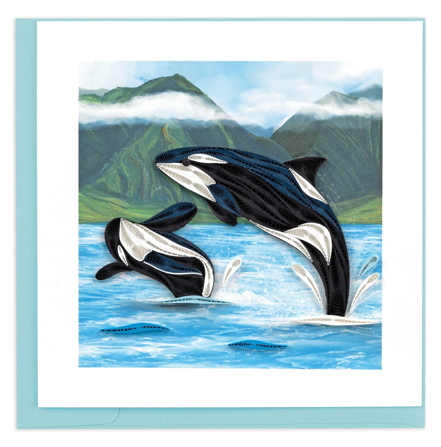 Orca Whales Quilling Quilling Card
