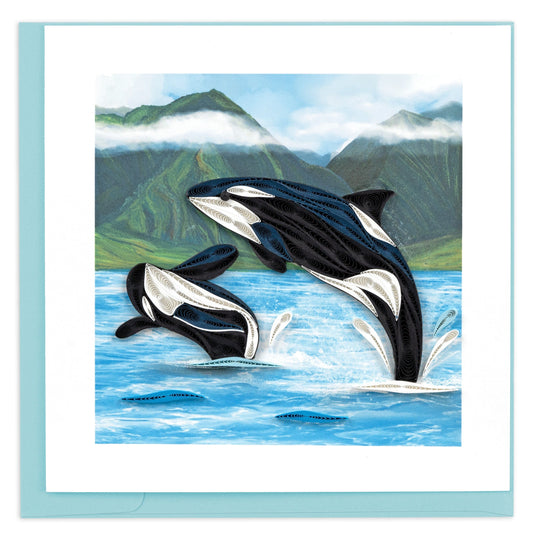 Orca Whales Quilling Quilling Card