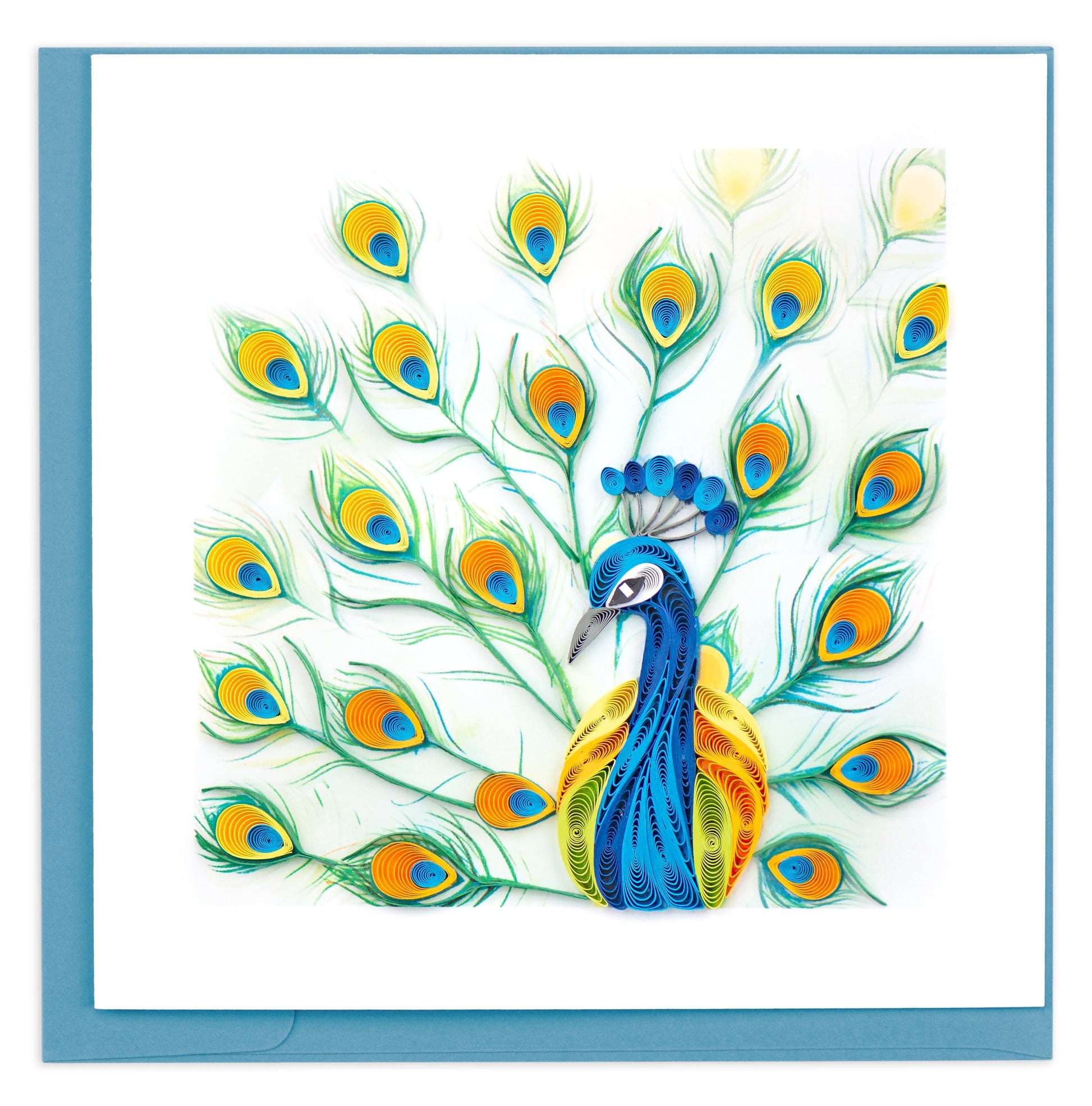 Peacock Feather Display Quilling Card 