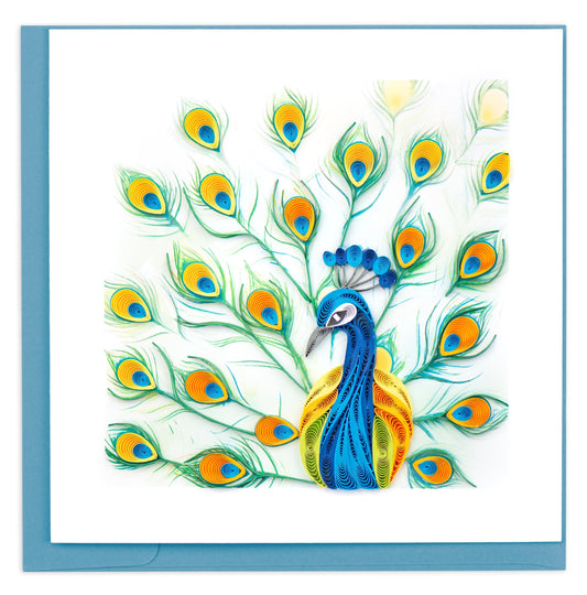 Peacock Feather Display Quilling Card 