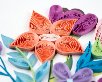 Playful Flower Bouquet Quilling Card