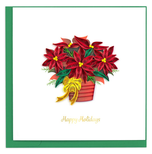 Potted Poinsettia Holiday Quilling Card