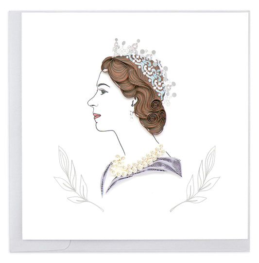 Queen Elizabeth with Crown Quilling Card