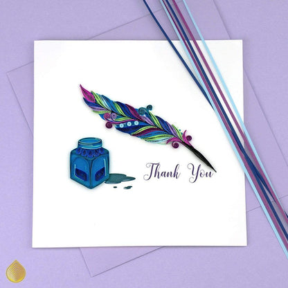 Quill & Ink Thank You Quilling Card