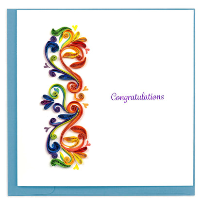 Quilled Rainbow Swirl Congratulations Card 7528702804047