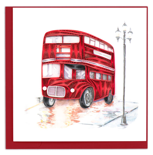 Red Double-decker Bus Quilling Card